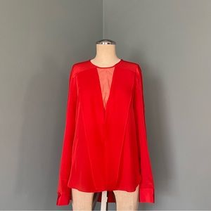 BCBGMaxAzria JEWEL RED TOP BLOUSE SIZE: XS